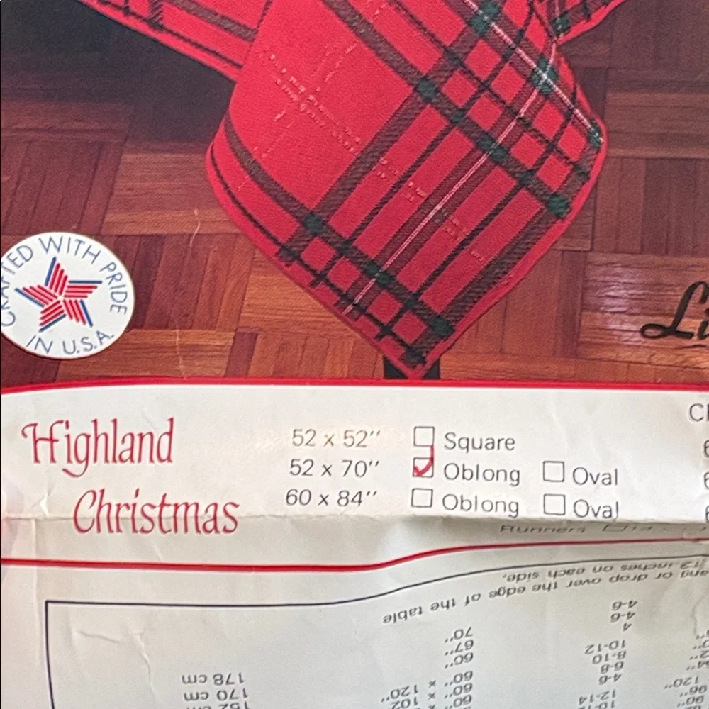 Vintage Highland Christmas Red Tartan Plaid Tablecloth 52”x70” Made USA Holiday